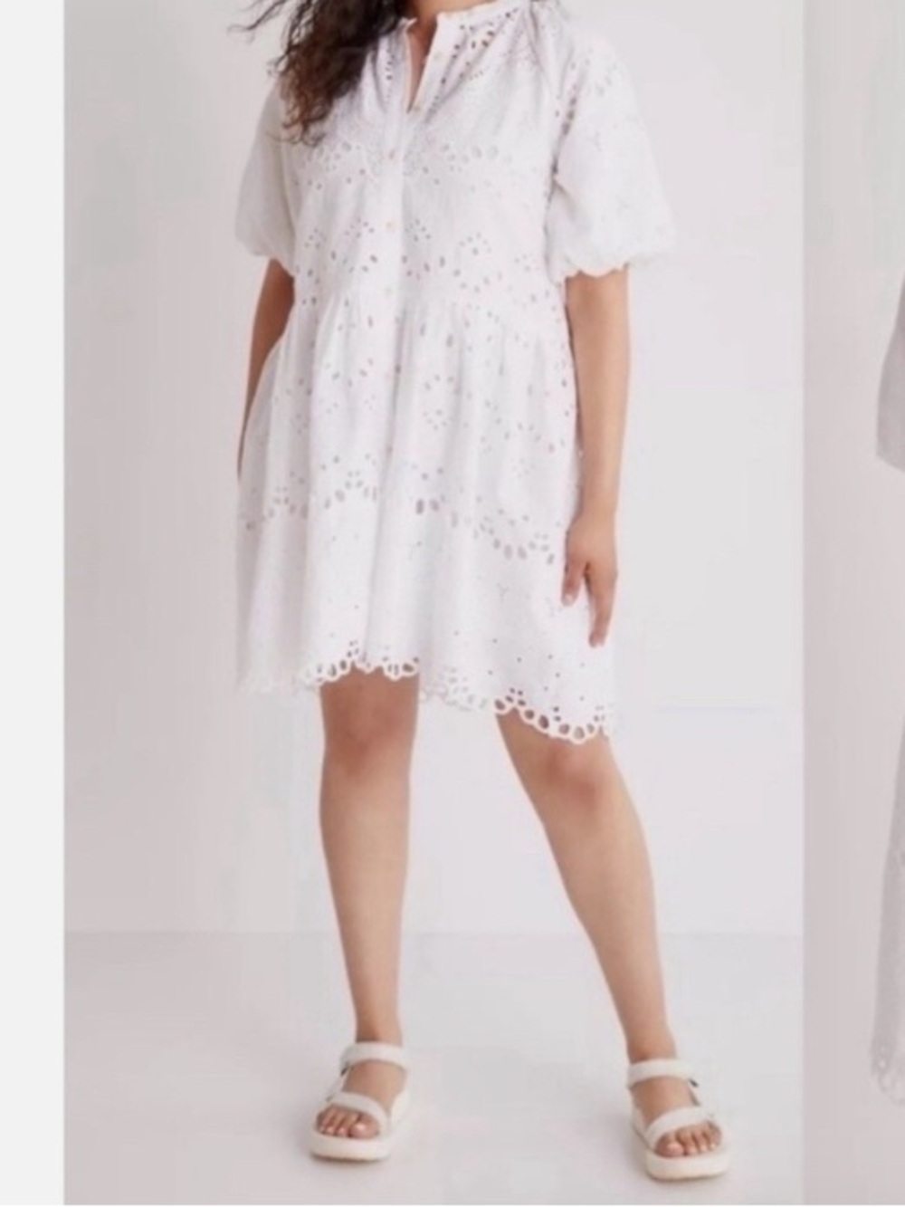 Anthropologie Tallulah Eyelet Lace Mini Dress Puff Sleeves. Size small. NWT